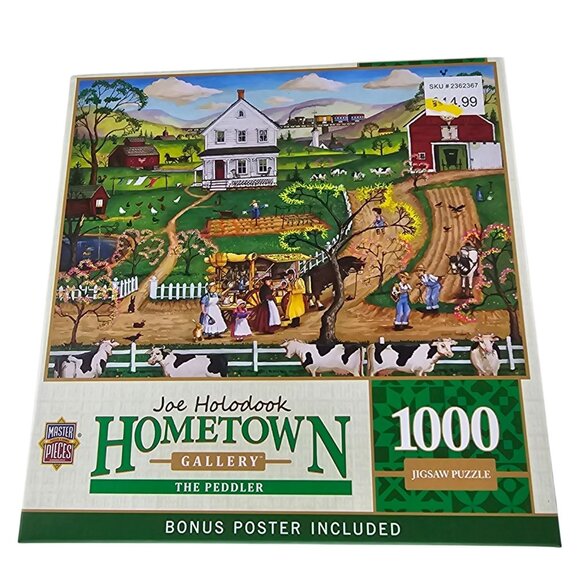 Joe Holodook Hometown Gallery 1000-Piece Jigsaw Puzzle The Peddler MasterPieces - Picture 1 of 7